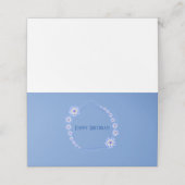 Blauwe pastelbloem plaatskaartje (Buitenkant ongevouwen)