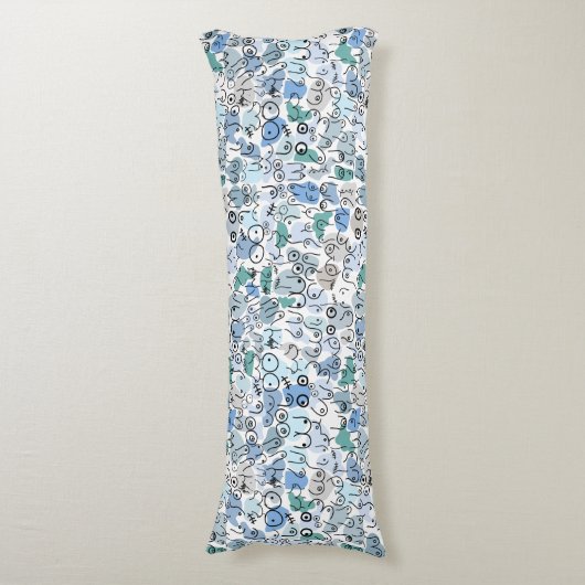 blauwe pastelborst lichaamskussen (Voorkant Verticaal)