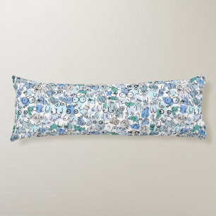 blauwe pastelborst lichaamskussen