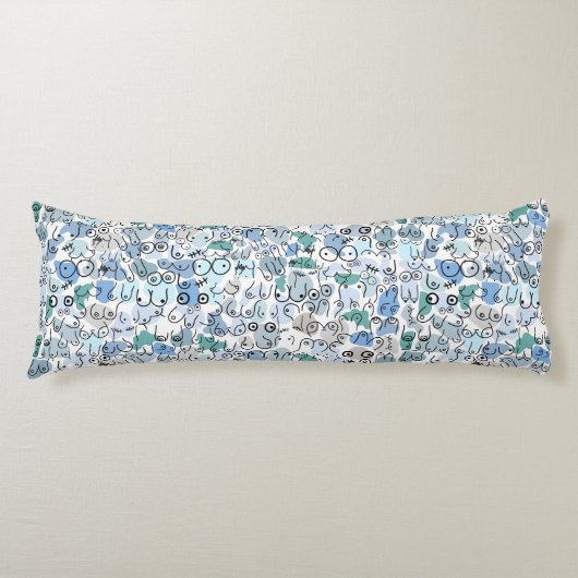 blauwe pastelborst lichaamskussen (Voorkant)