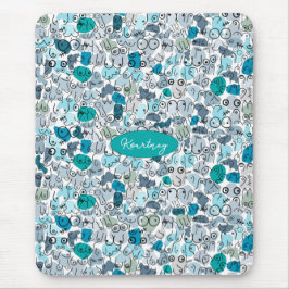 blauwe pastelborst muismat