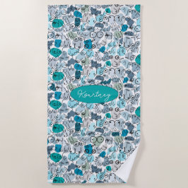 blauwe pastelborst strandlaken