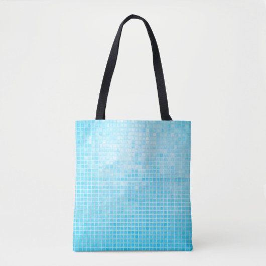 Blauwe pastelkeramische tegels, abstract tote bag (Voorkant)