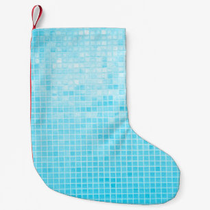 Blauwe pastelkeramische wand- en vloertegels, abst kleine kerstsok