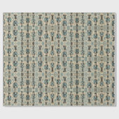 Blauwe pastelnotenkrakerpoeder cadeaupapier (Vlak)