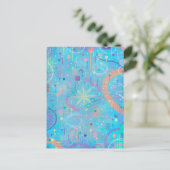 Blauwe Pastels Droom Abstract  Briefkaart (Staand voorkant)