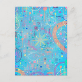 Blauwe Pastels Droom Abstract  Briefkaart
