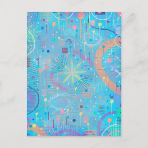 Blauwe Pastels Droom Abstract Briefkaart
