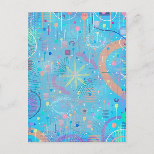 Blauwe Pastels Droom Abstract  Briefkaart (Voorkant)