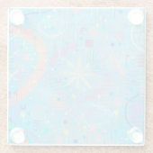 Blauwe Pastels Droom Abstract Glazen Onderzetter (Achterkant)