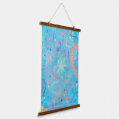 Blauwe Pastels Droom Abstract  Hangend Wandkleed (Gebogen)