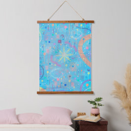 Blauwe Pastels Droom Abstract Hangend Wandkleed