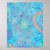 Blauwe Pastels Droom Abstract  Poster (Voorkant)