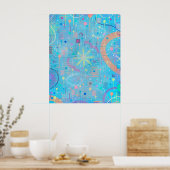 Blauwe Pastels Droom Abstract  Poster (Keuken)