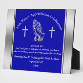  blauwe pastor Appreciation Plaque Fotoplaat (Zijkant)