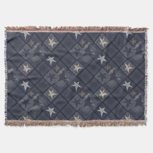 Blauwe patchwork deken (Voorkant)