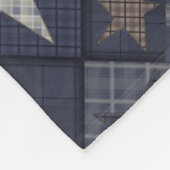 Blauwe patchwork fleece deken (Hoek)