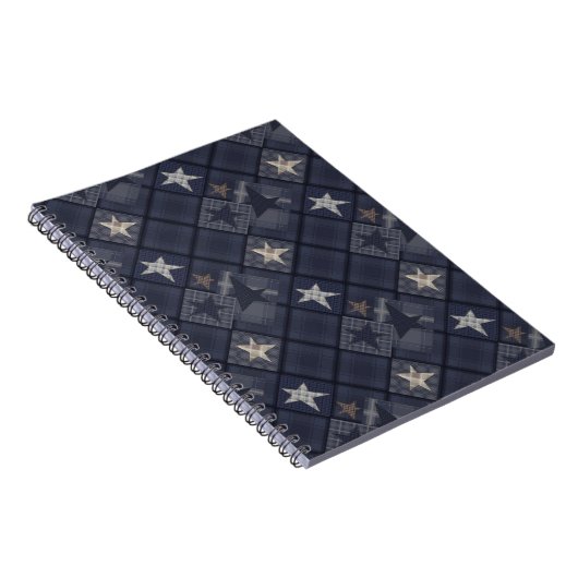 Blauwe patchwork notitieboek (Rechterzijde)