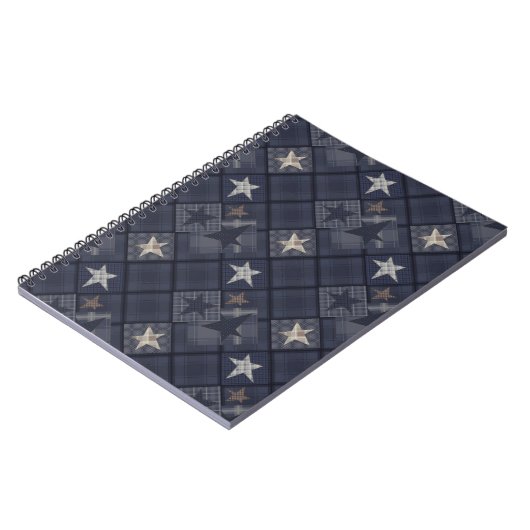 Blauwe patchwork notitieboek (Linkerzijde)