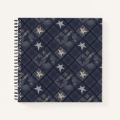 Blauwe patchwork notitieboek (Voorkant)