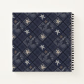 Blauwe patchwork notitieboek (Achterkant)