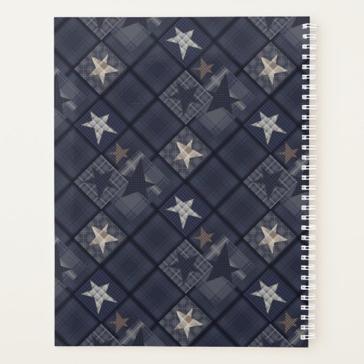 Blauwe patchwork planner (Achterkant)