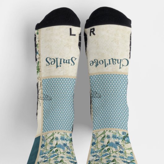 Blauwe Patchwork Soks Sokken (Top)