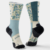 Blauwe Patchwork Soks Sokken (Gebogen)