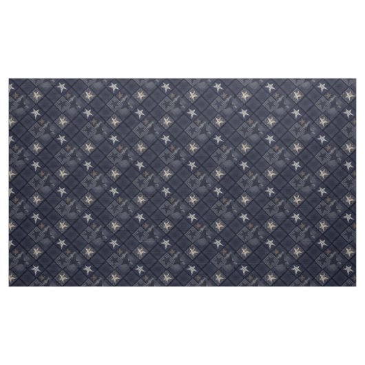 Blauwe patchwork stof (Yard (91,4 cm))