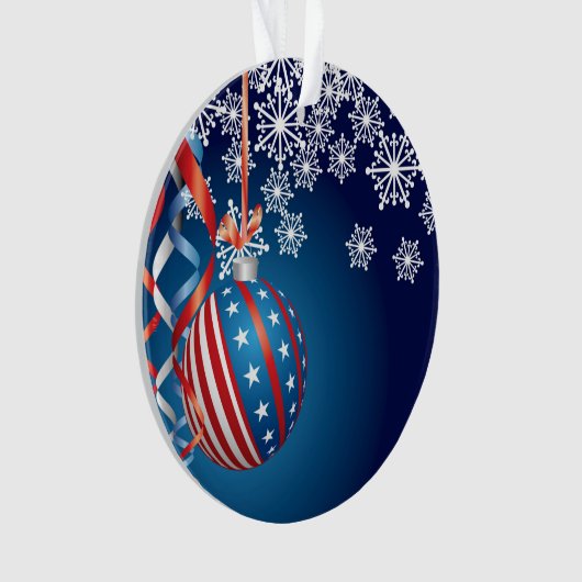 Blauwe patriottische kerst ornament (voorkant)