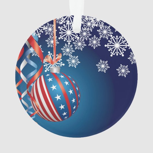 Blauwe patriottische kerst ornament (achterkant)