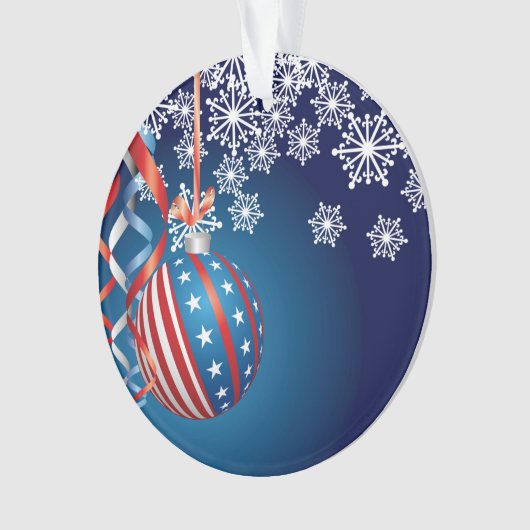 Blauwe patriottische kerst ornament (voorkant)