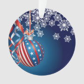 Blauwe patriottische kerst ornament (voorkant)
