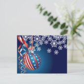 Blauwe Patriottische Kerstmis Feestdagenkaart (Staand voorkant)