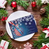 Blauwe Patriottische Kerstmis Feestdagenkaart