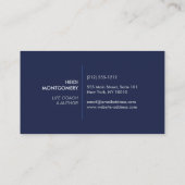 Blauwe Patroon Olifant met Monogram Visitekaartje (Achterkant)