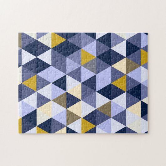 Blauwe Patroonillustratie Fun Challenge for Kids Legpuzzel (Horizontaal)