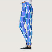 Blauwe Patroonkleurige vormen Leggings (Links)