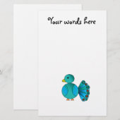 Blauwe pauw briefpapier (Voorkant / Achterkant)