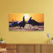 Blauwe pauw canvas afdruk (Insitu (Woonkamer))