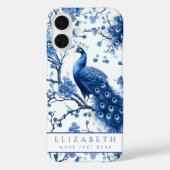  Blauwe Pauw Dutch Delft Floral Waterverf Case-Mate iPhone Case (Achterkant)