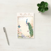 Blauwe pauw in Pastel Bloemtuin II Post-it® Notes (Kantoor)