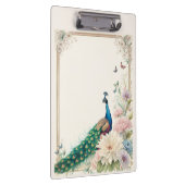 Blauwe pauw in Pastel Bloemtuin Klembord (Rechts)