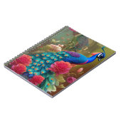 Blauwe Pauw in Roze Rozentuin  Notitieboek (Linkerzijde)