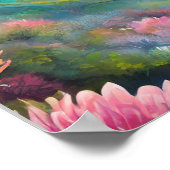 Blauwe pauw in tropisch landschap poster (Hoek)