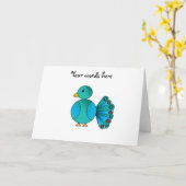 Blauwe pauw kaart (Gele Bloem)