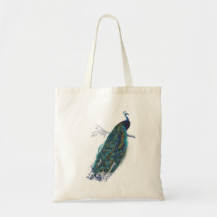 Blauwe Pauw met mooie staartveren Tote Bag
