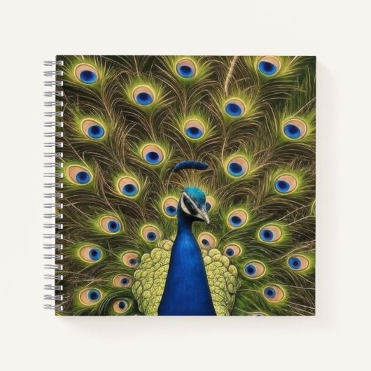 Blauwe Pauw Notitieboek (Voorkant)