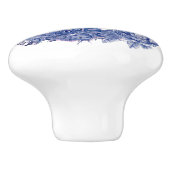 Blauwe Pauw Roos Bloemenrand Keramische Knop (Zijkant)