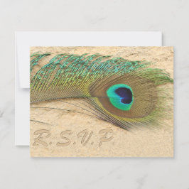 Blauwe Pauw RSVP-kaarten RSVP Kaartje